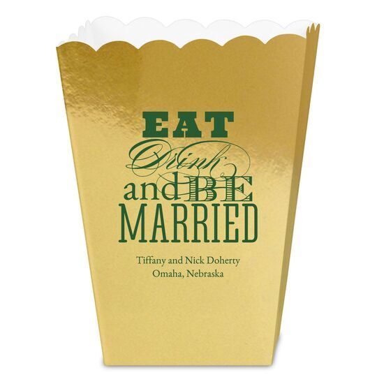 Eat Drink and Be Married Mini Popcorn Boxes